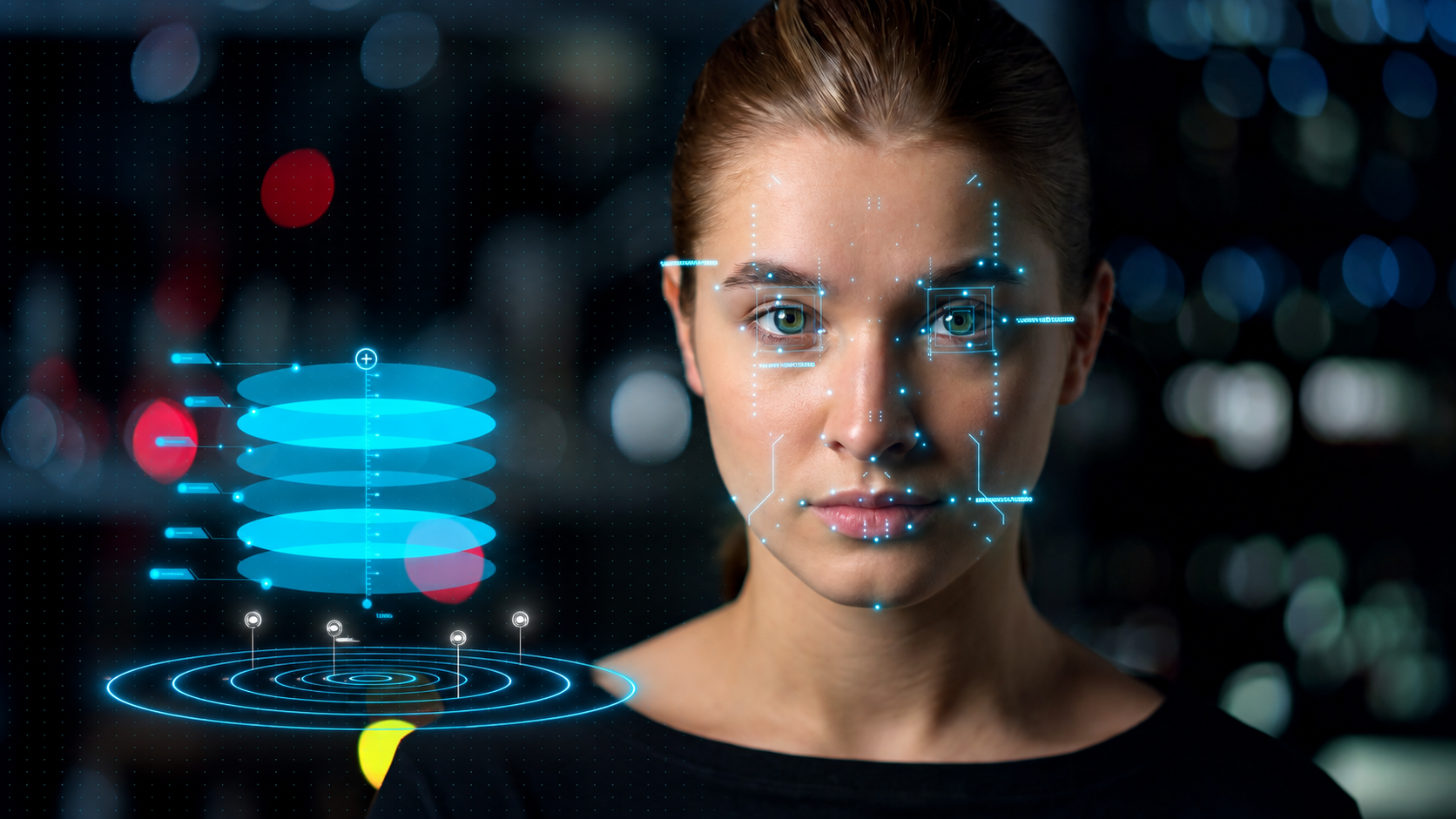 ISS 18 | Cinematic Cyan Facial Recognition HUD Advanced AI Facial Recognition